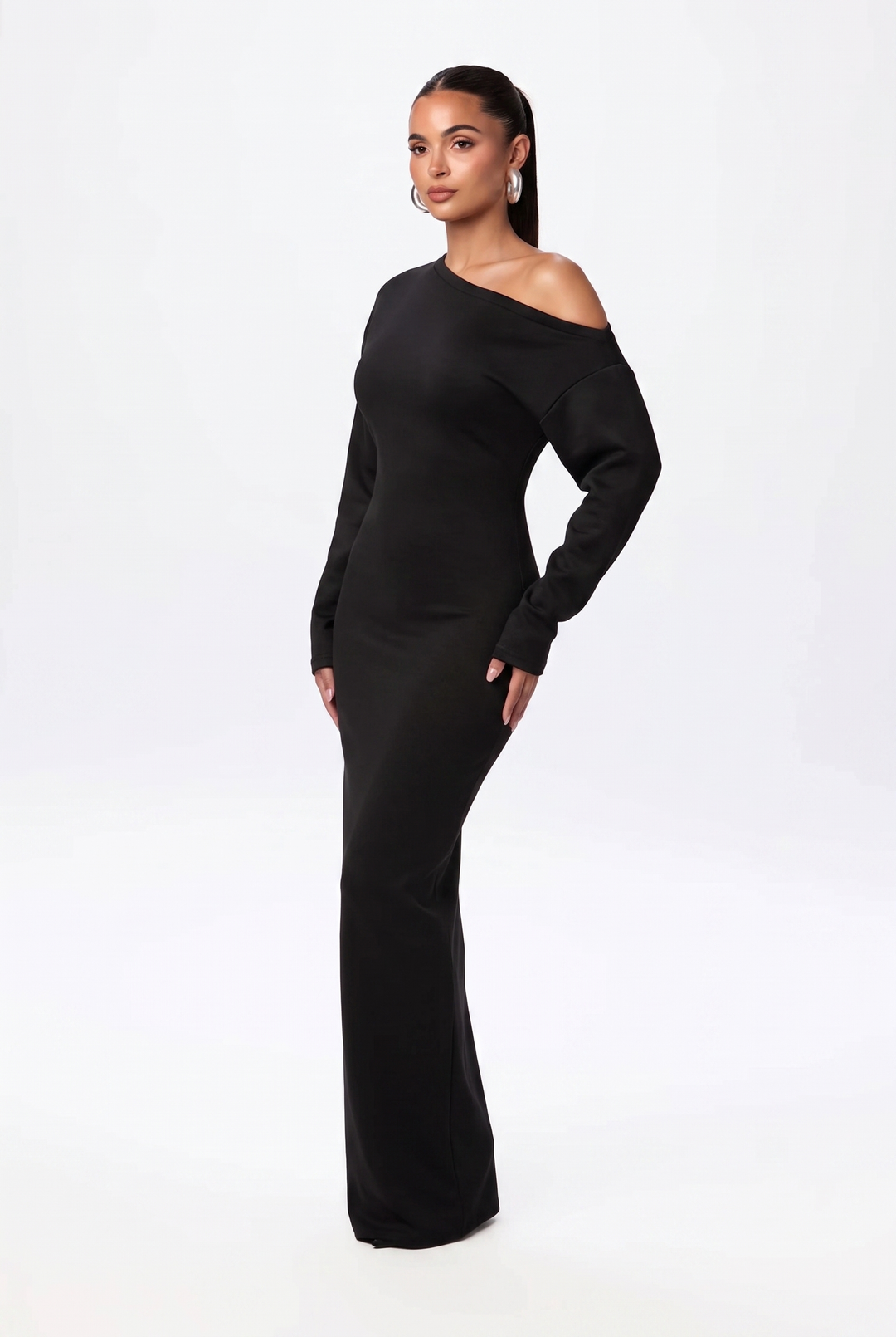 Women's Black Dress with Off Shoulder