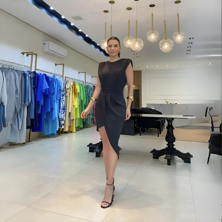 Women's Black Dress with Open Back | Cocktail
