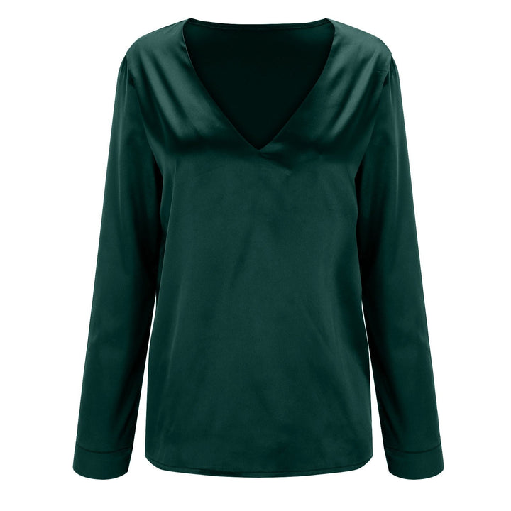 Women’s Blouse with Deep V Neckline & Long Sleeve | Relaxed Fit