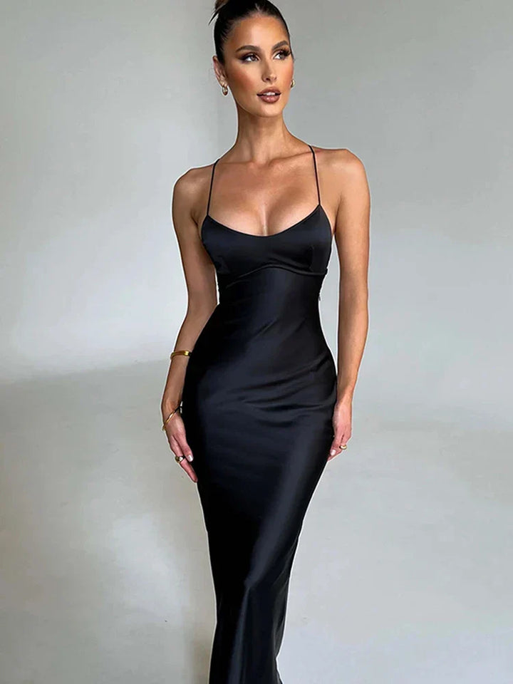 Women's Bodycon Dress with Lace-Up Back | Maxi