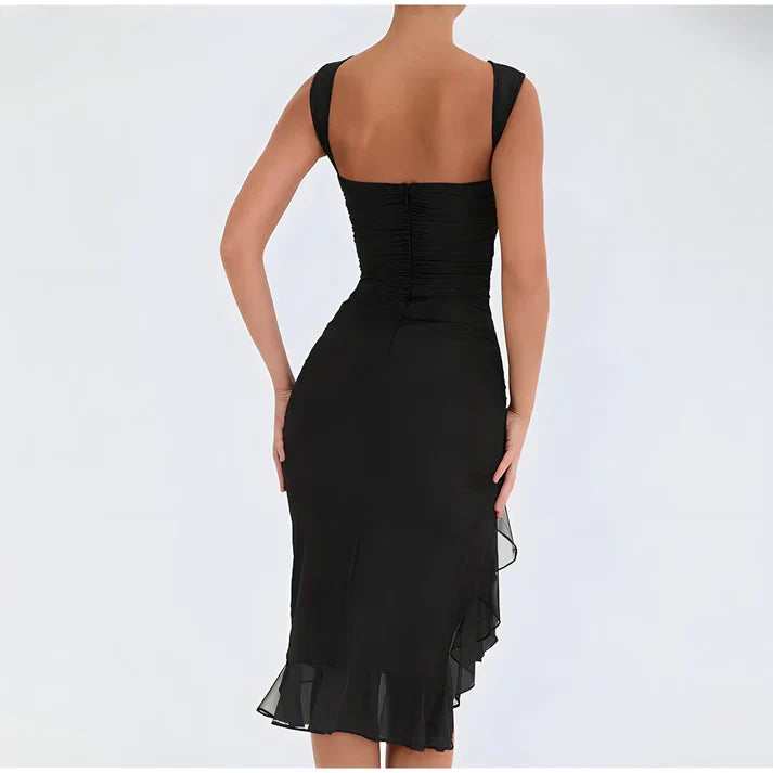 Women's Bodycon Dress with Ruffle Hem | Ruched