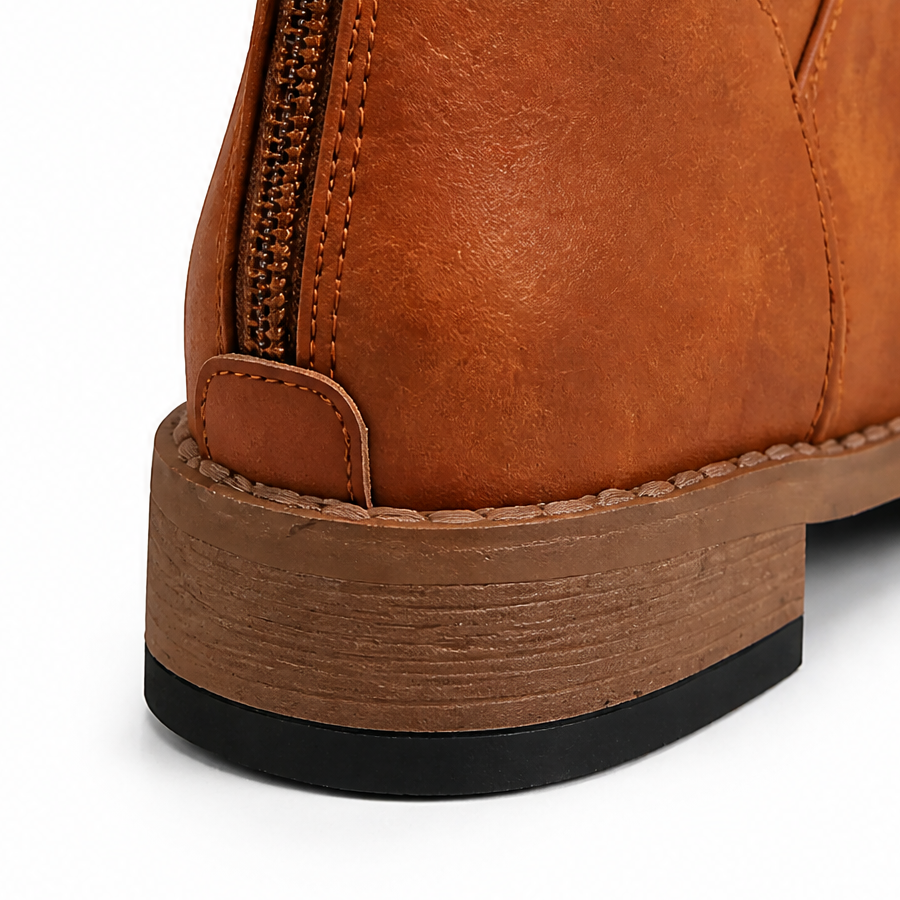 Women's Brown Boots with Lace-Up | Zip-up