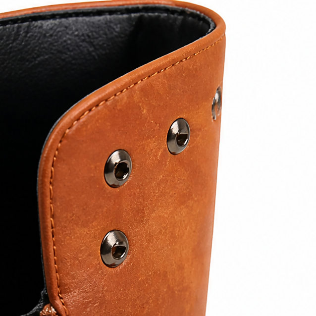 Women's Brown Boots with Lace-Up | Zip-up