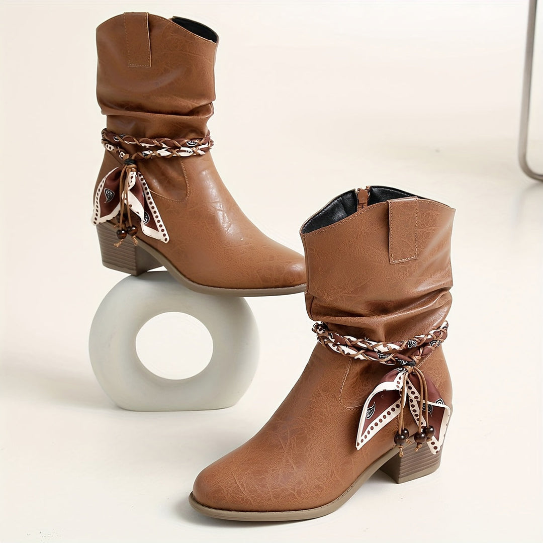 Women’s Brown Boots with Slouch Shaft | Mid Calf