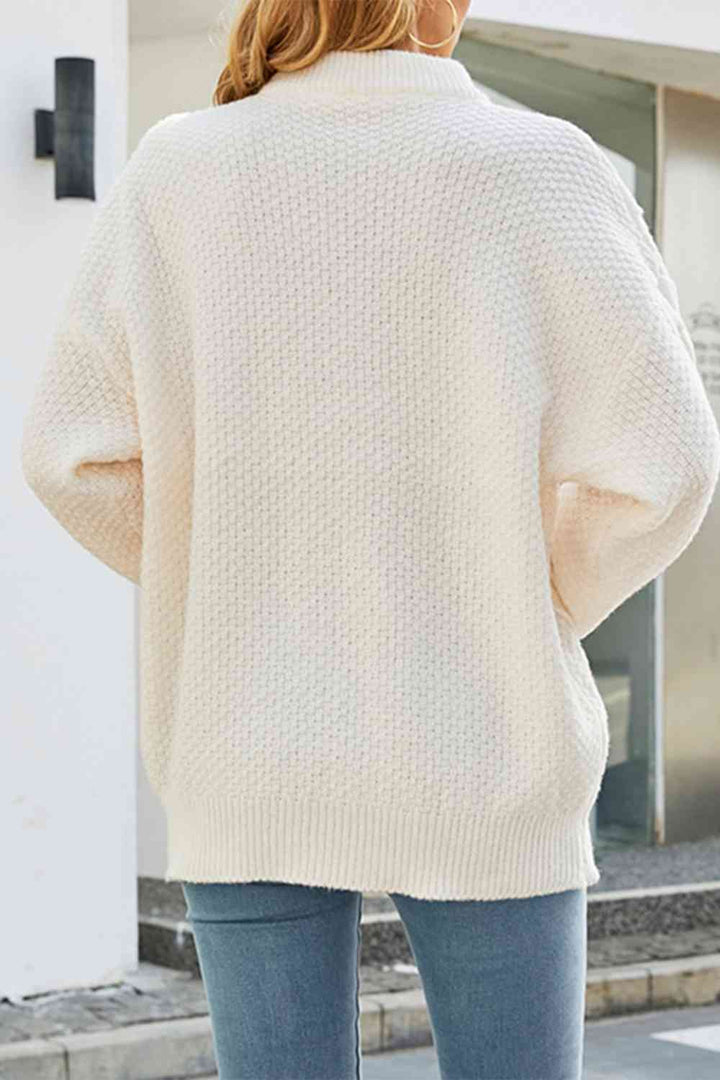 Women's Cable Knitted Jumper Crew Neck | Oversized