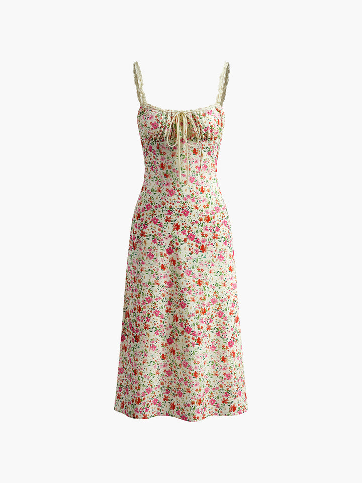 Women's Cami Midi Dress Floral | Tie Front Sundress