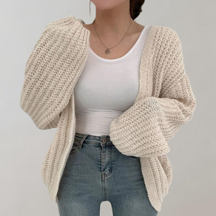 Women's Cardigan with Chunky Knit & Open Front | Oversized