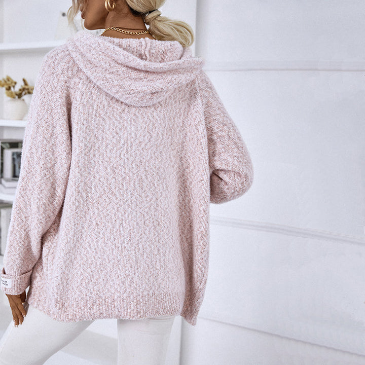 Women's Cardigan with Hood & Zip Up | Knitted