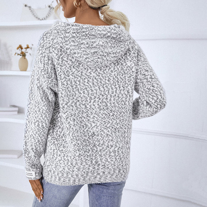 Women's Cardigan with Hood & Zip Up | Knitted