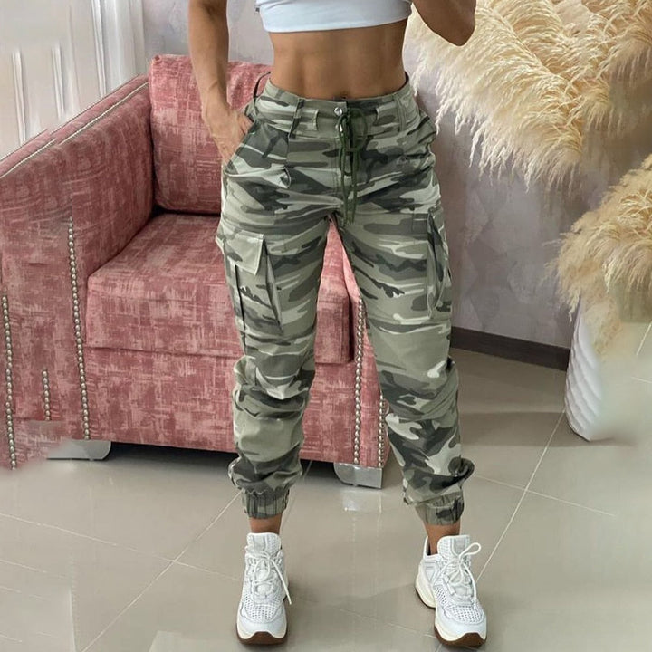 Women's Cargo Pants with Elastic Cuffs | Camo Jogger