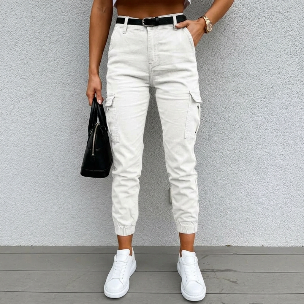 Women's Cargo Pants with Flap Pockets | Tapered