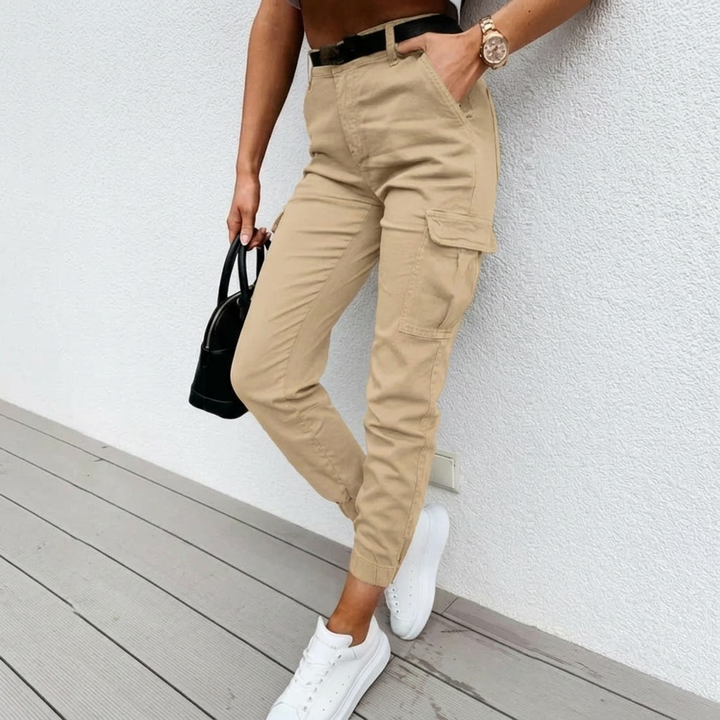 Women's Cargo Pants with Flap Pockets | Tapered