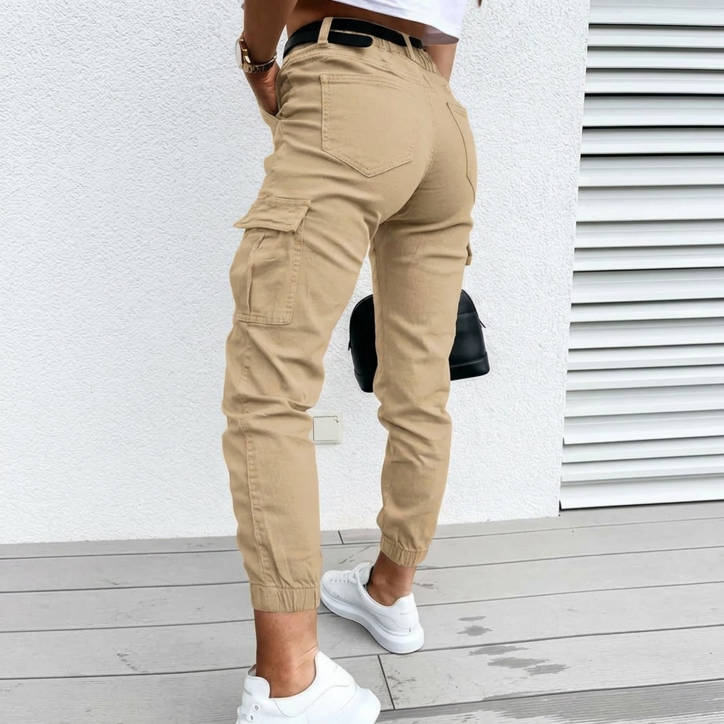 Women's Cargo Pants with Flap Pockets | Tapered