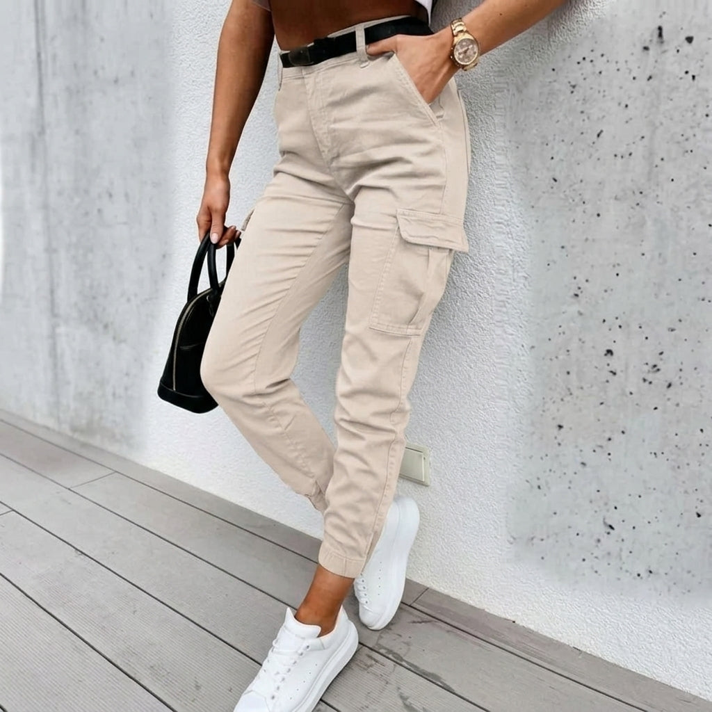 Women's Cargo Pants with Flap Pockets | Tapered