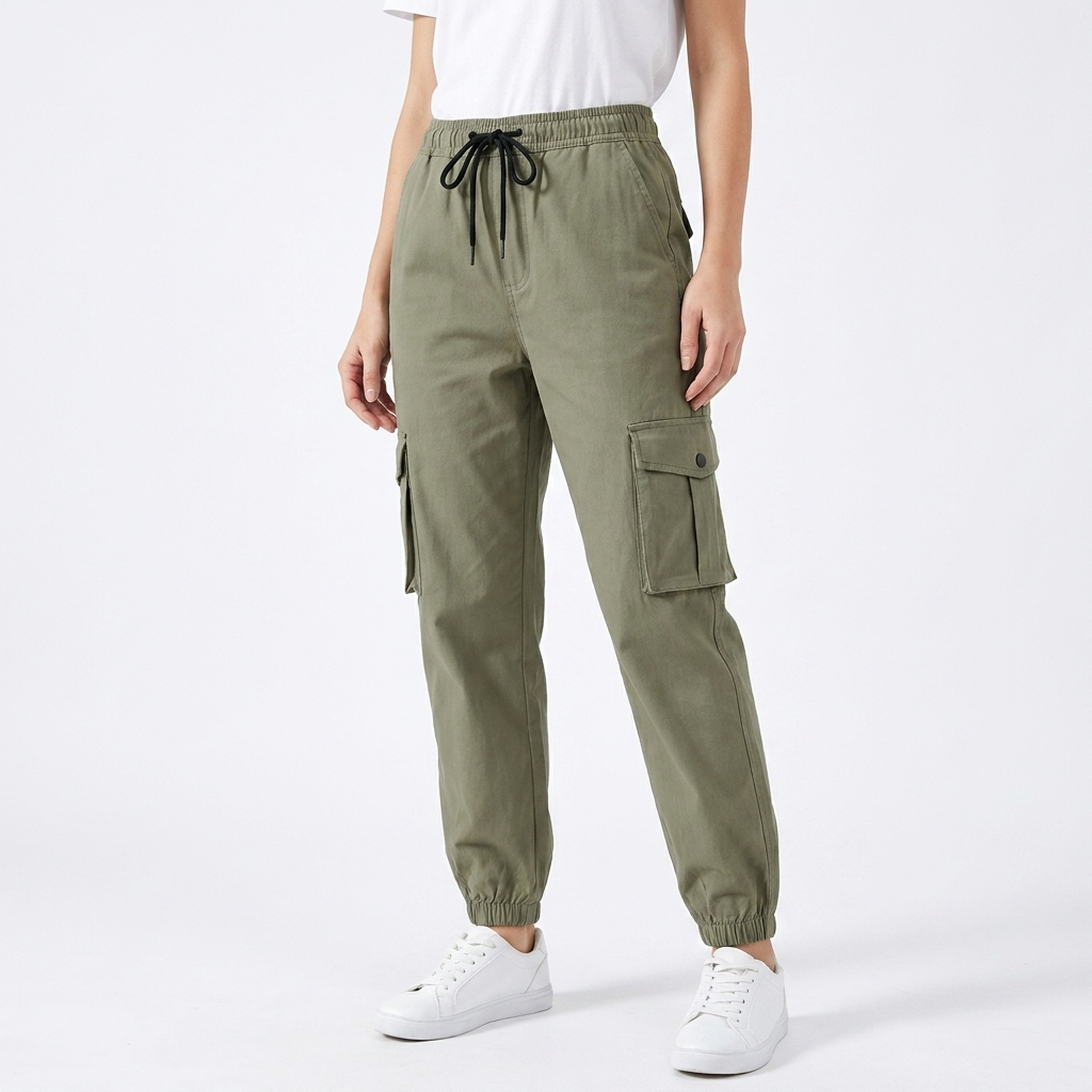 Women's Cargo Pants with Flap Pockets | Tapered