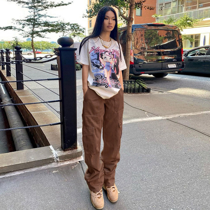 Women's Cargo Pants with High Waist | Wide Leg