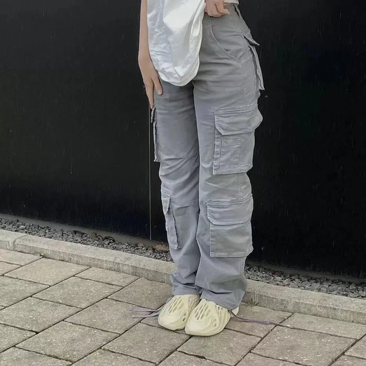 Women's Cargo Pants with Multi Pockets & Wide Leg | Baggy