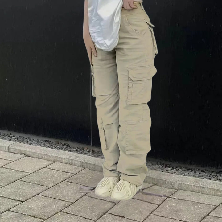 Women's Cargo Pants with Multi Pockets & Wide Leg | Baggy