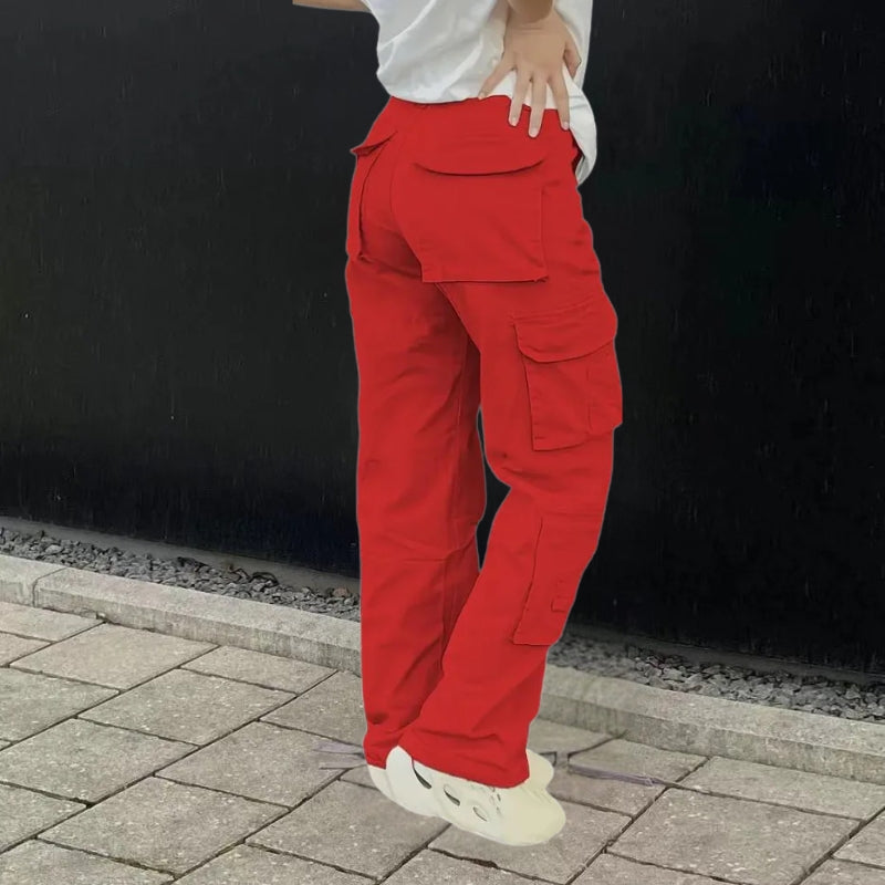 Women's Cargo Pants with Multi Pockets & Wide Leg | Baggy