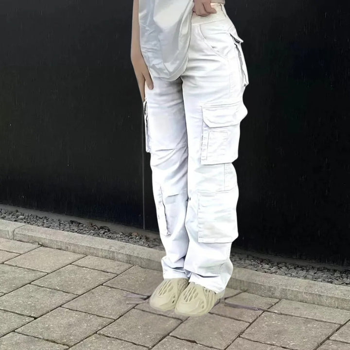 Women's Cargo Pants with Multi Pockets & Wide Leg | Baggy