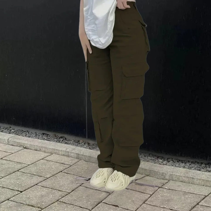 Women's Cargo Pants with Multi Pockets & Wide Leg | Baggy