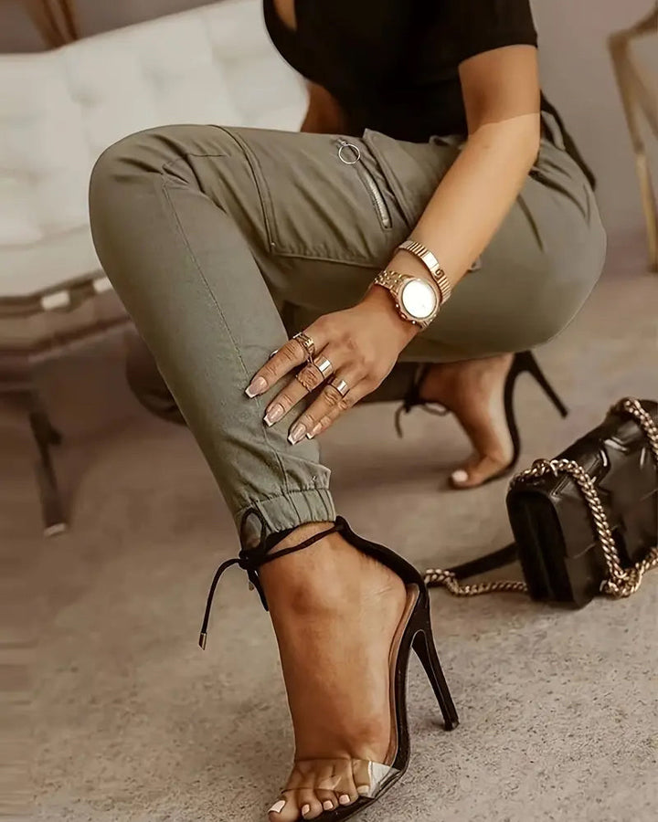 Women's Cargo Pants with Skinny Fit | High Waist