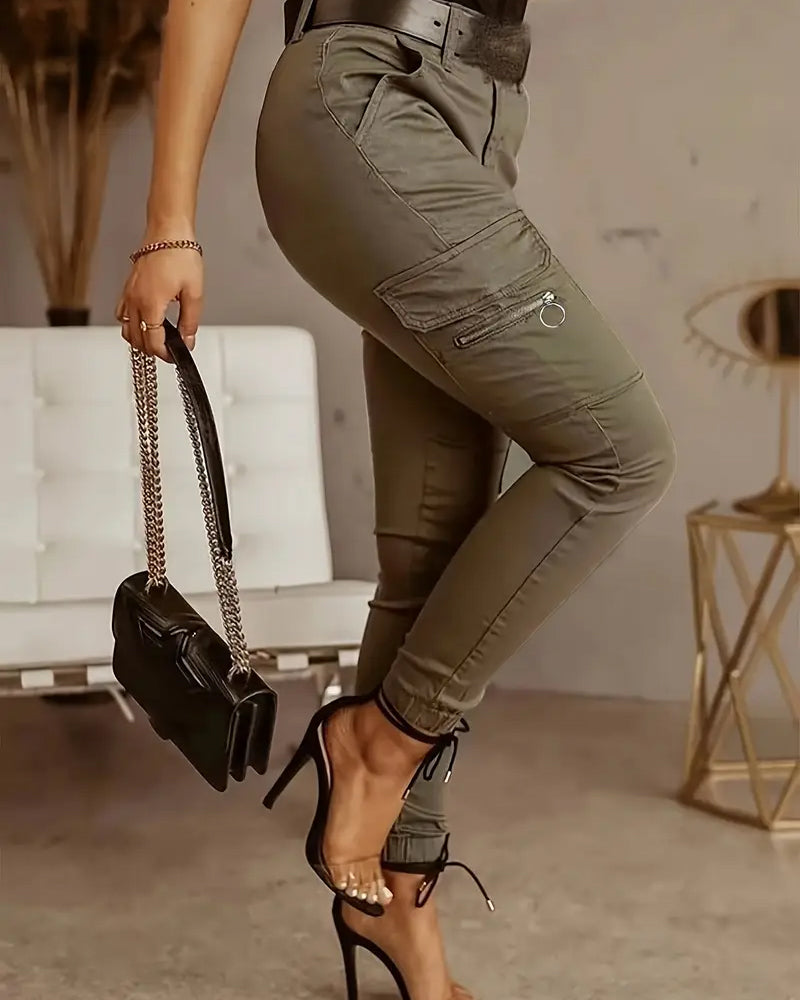 Women's Cargo Pants with Skinny Fit | High Waist