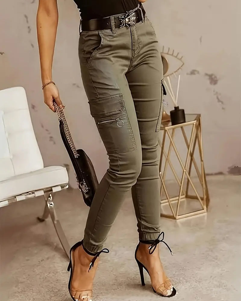 Women's Cargo Pants with Skinny Fit | High Waist