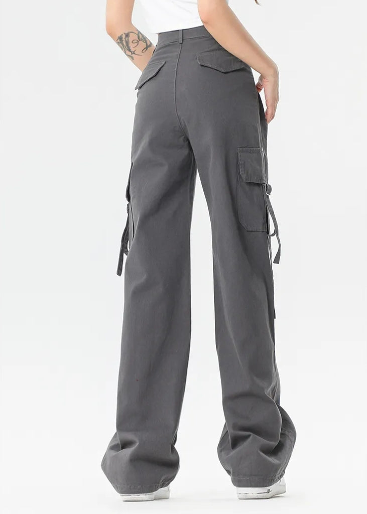 Women's Cargo Pants with Tie Straps | Wide Leg