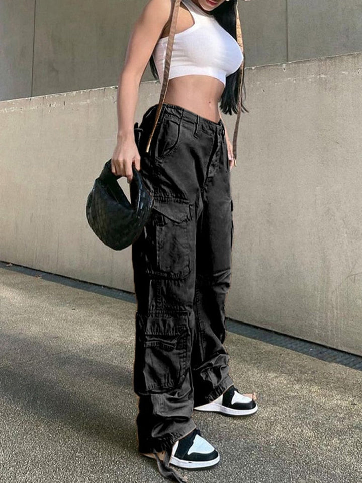 Women's Cargo Pants with Wide Leg & SIde Pockets | Relaxed Baggy