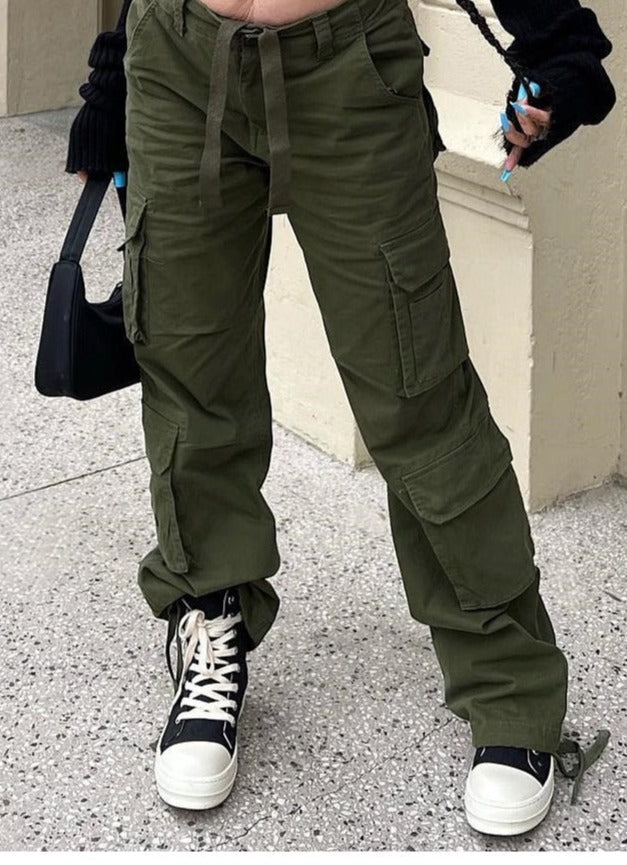 Women's Cargo Pants with Wide Leg & SIde Pockets | Relaxed Baggy