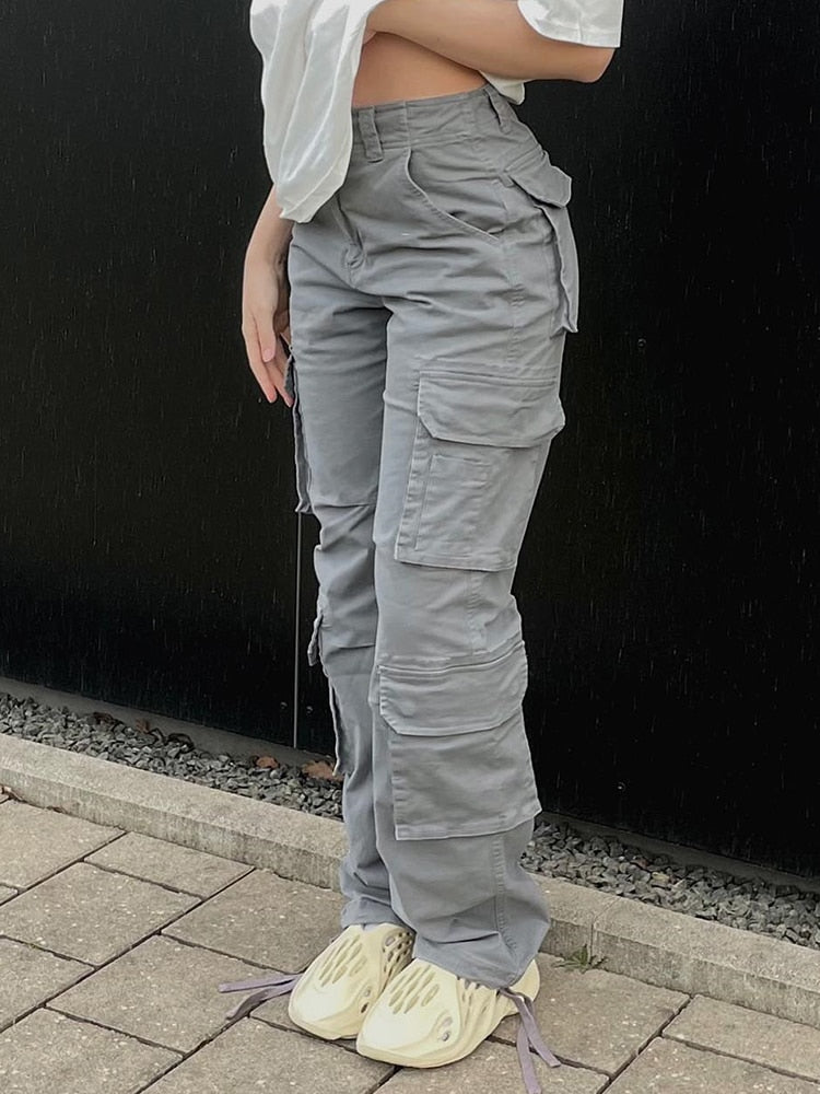 Women's Cargo Pants with Wide Leg & SIde Pockets | Relaxed Baggy