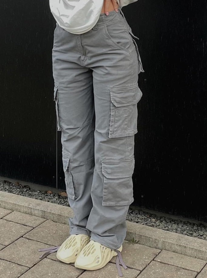 Women's Cargo Pants with Wide Leg & SIde Pockets | Relaxed Baggy