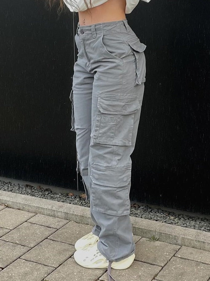 Women's Cargo Pants with Wide Leg & SIde Pockets | Relaxed Baggy