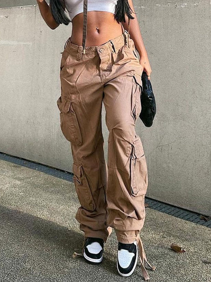 Women's Cargo Pants with Wide Leg & SIde Pockets | Relaxed Baggy