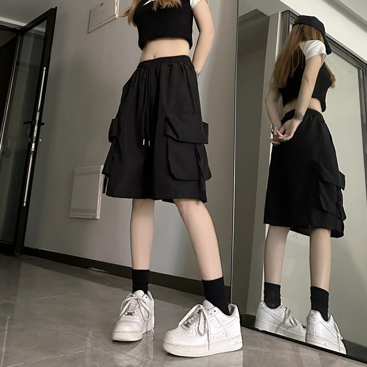 Women's Cargo Shorts Wide Leg | Drawstring