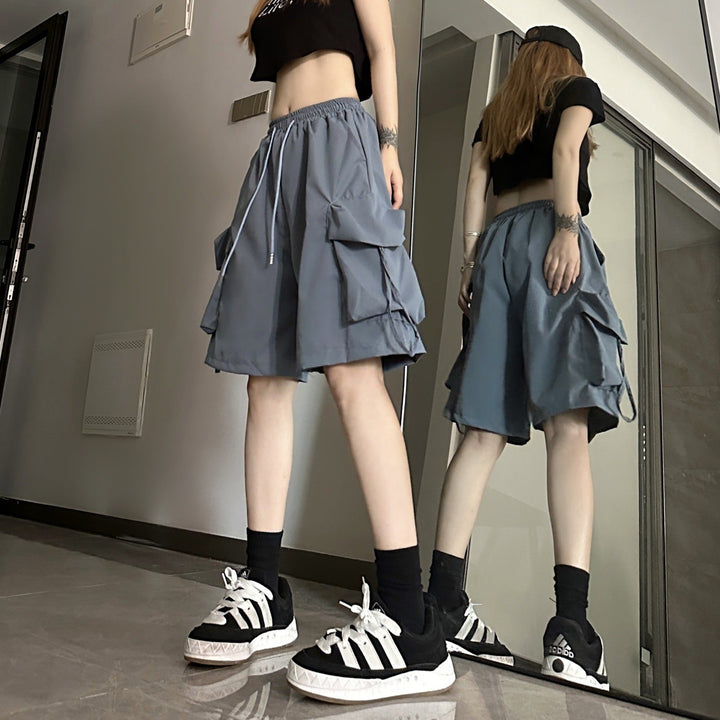 Women's Cargo Shorts Wide Leg | Drawstring