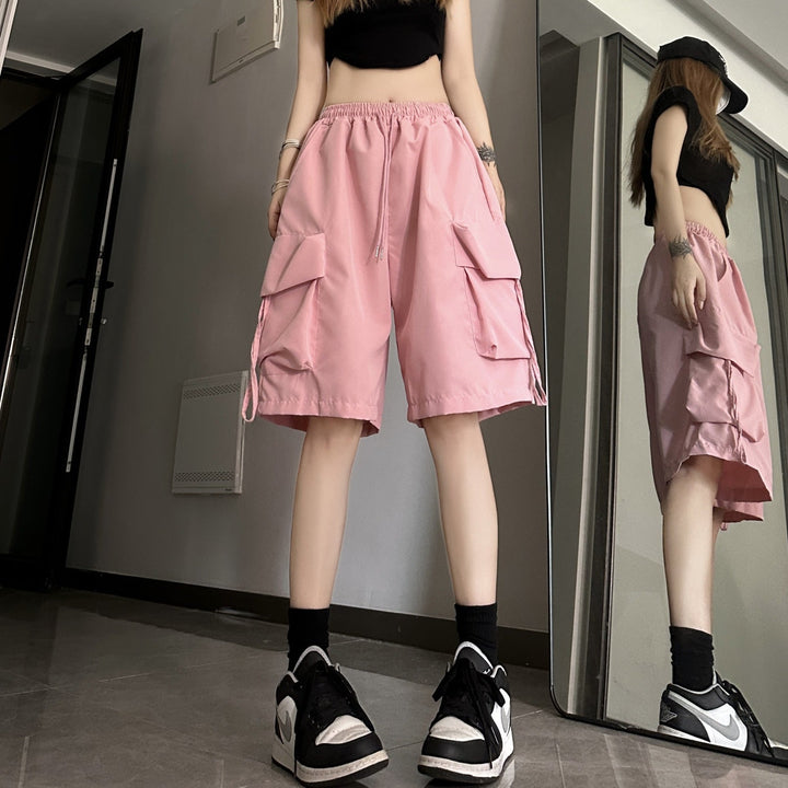 Women's Cargo Shorts Wide Leg | Drawstring