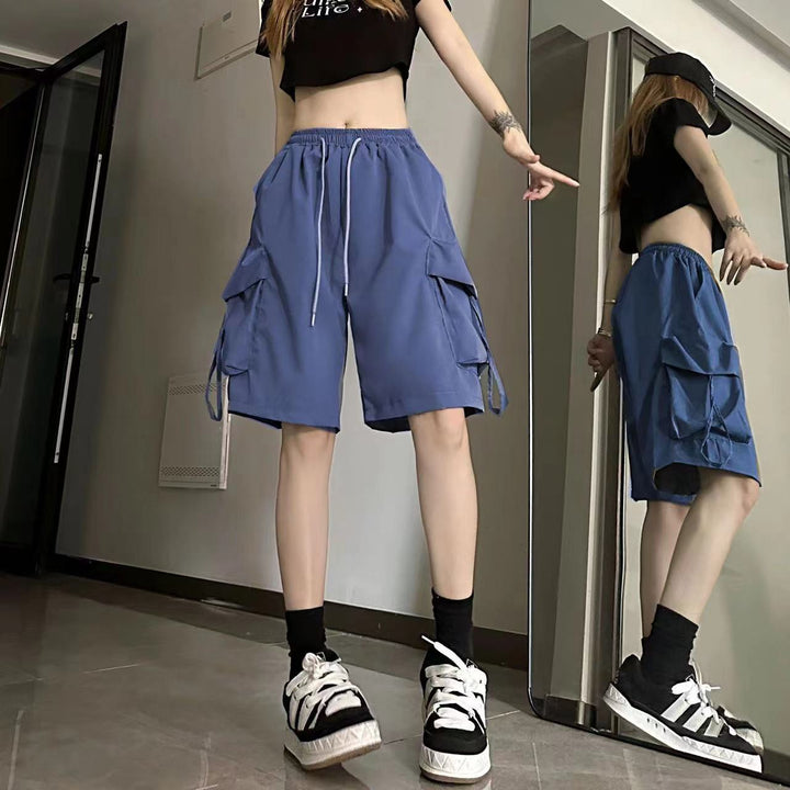 Women's Cargo Shorts Wide Leg | Drawstring