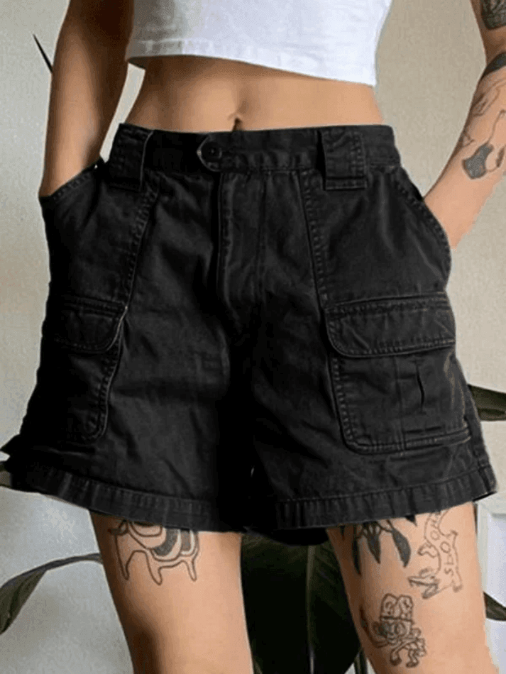 Women's Cargo Shorts with Belt Loops | High Waist