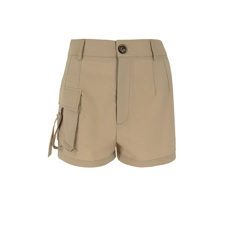 Women's Cargo Shorts with Flap Pocket | High Waist
