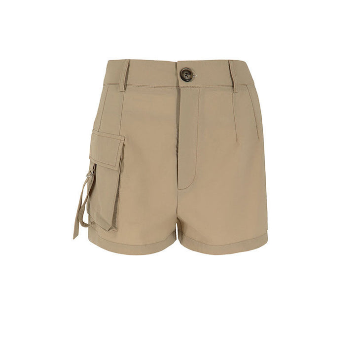 Women's Cargo Shorts with Flap Pocket | High Waist