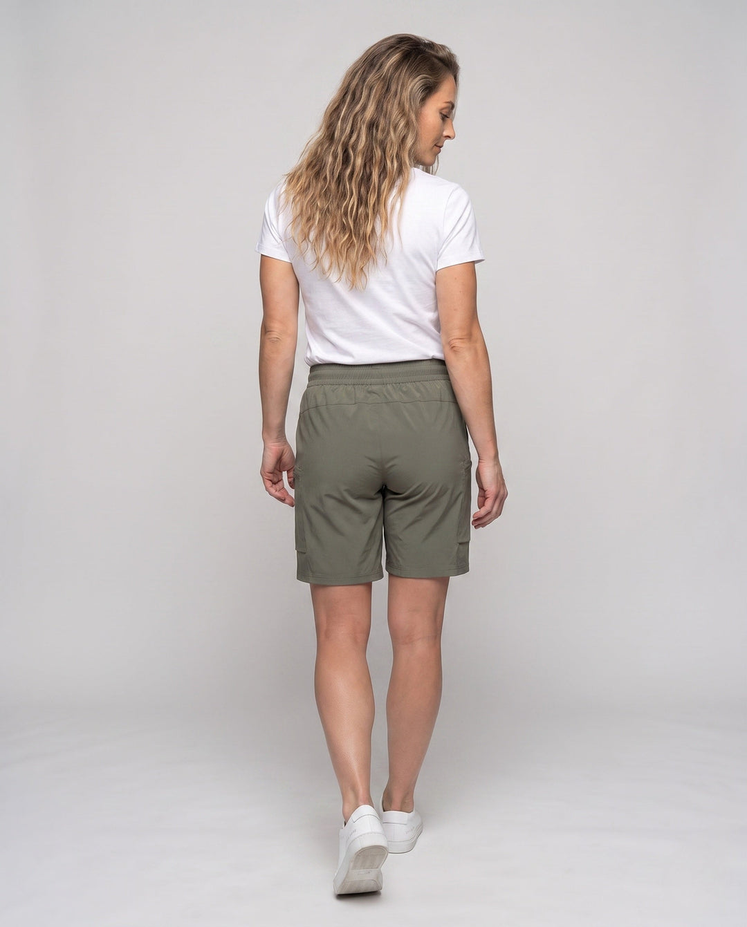 Women's Cargo Shorts with Zip Pockets | Drawstring