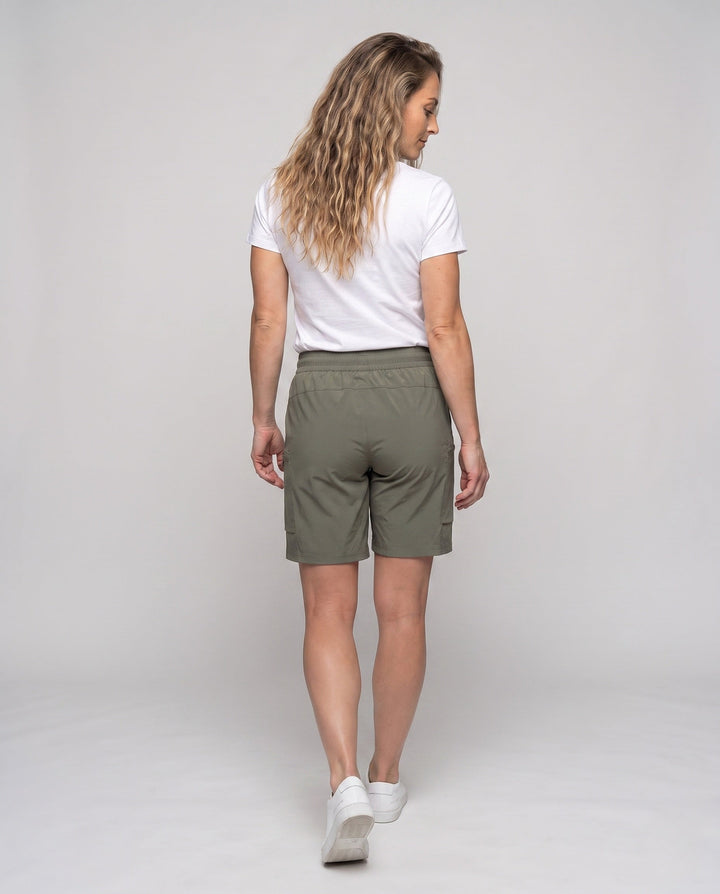 Women's Cargo Shorts with Zip Pockets | Drawstring