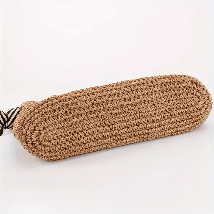 Women's Casual Straw Tote Bag Striped Strap | Beach