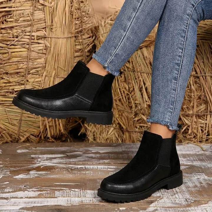 Women's Chelsea Ankle Boots with Stitch Detail & Lug Sole | Work