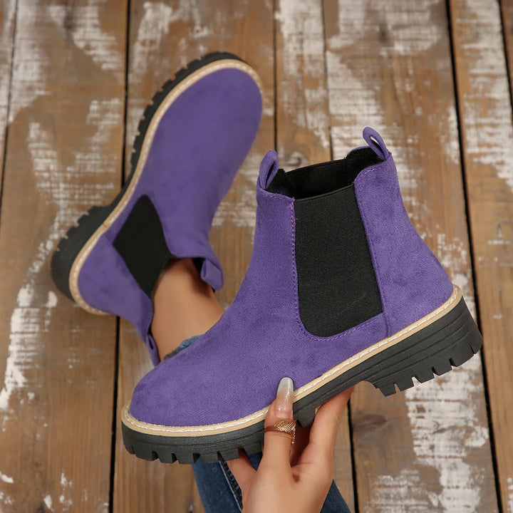 Women's Chelsea Boots with Elastic Side Panel & Lug Sole | Platform