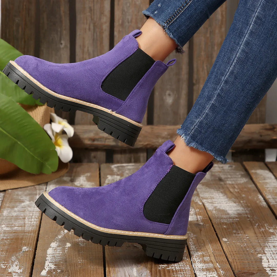 Women's Chelsea Boots with Elastic Side Panel & Lug Sole | Platform