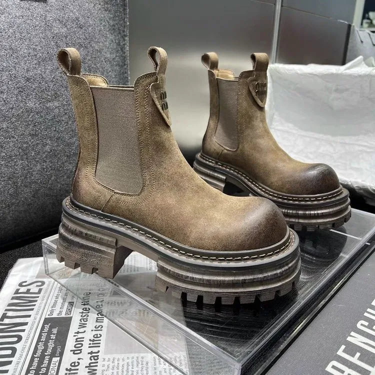 Women's Chelsea Boots with Lug Sole | Ankle Platform