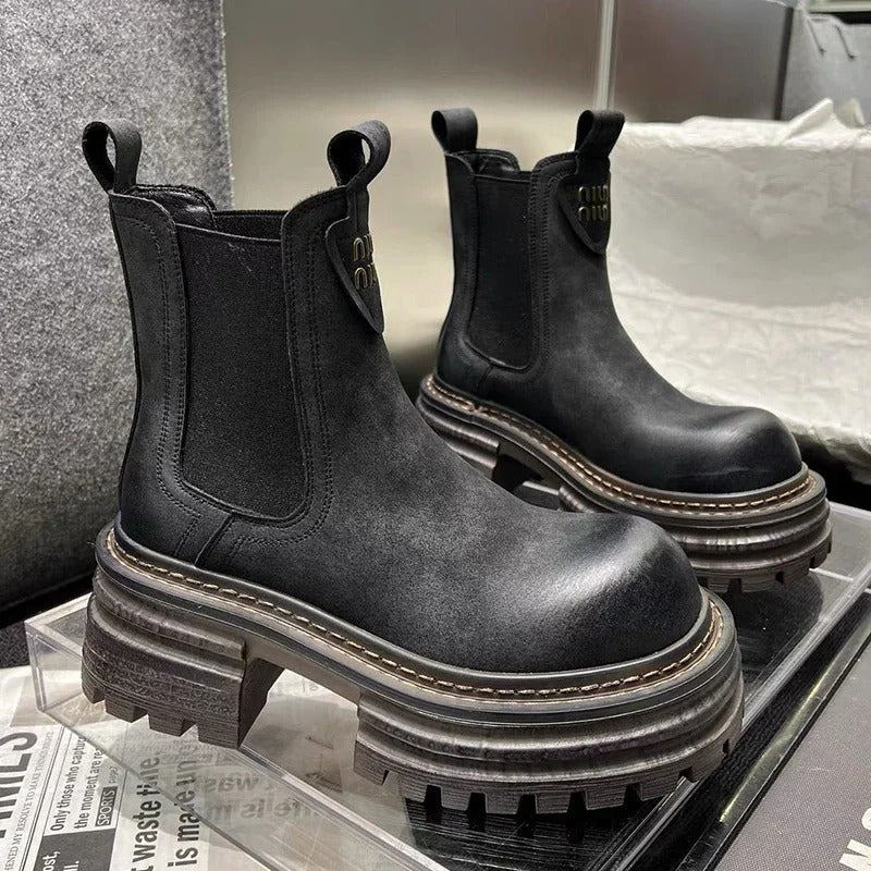 Women's Chelsea Boots with Lug Sole | Ankle Platform